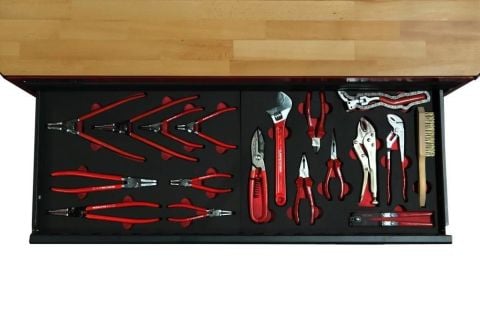 İzeltaş GRAND MASTER TAKIM DOLABI 7 ÇEKMECELİ KIRMIZI - ANTRASİT (DOLU 252) 13000005434