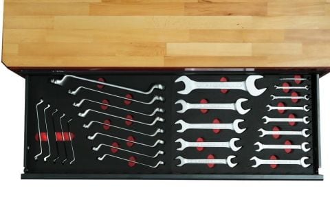 İzeltaş GRAND MASTER TAKIM DOLABI 7 ÇEKMECELİ KIRMIZI - ANTRASİT (DOLU 252) 13000005434