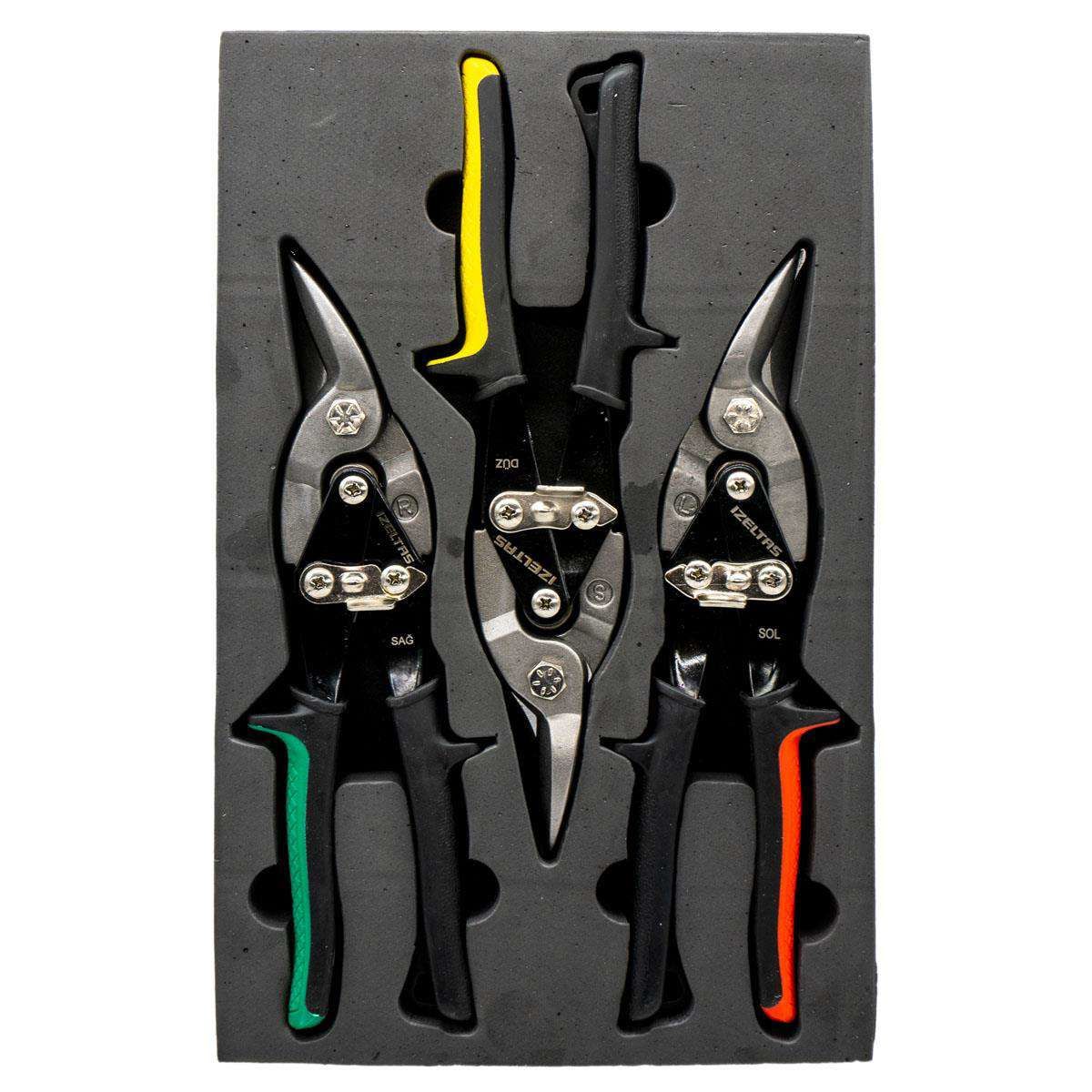 İzeltaş ALÜMİNYUM VE SAC KESME MAKASI TAKIMI 3 PARÇA 6208000240