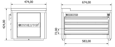 İzeltaş PRO SERİ 3 ÇEKMECELİ DOLAP ÜSTÜ DOLAP 13000005279