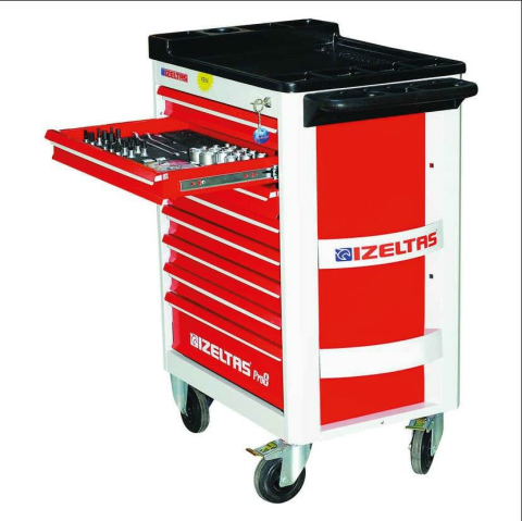 İzeltaş PRO SERİSİ TAKIM DOLABI  ÇEKMECELİ KIRMIZI ( DOLU - 206 ) 8241001209