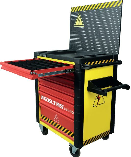 İzeltaş ELEKTRO TAKIM DOLABI KIRMIZI SARI 7 ÇEKMECE (DOLU 93) 13000005548