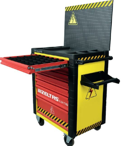 İzeltaş ELEKTRO TAKIM DOLABI KIRMIZI SARI 7 ÇEKMECE (DOLU 93) 13000005548