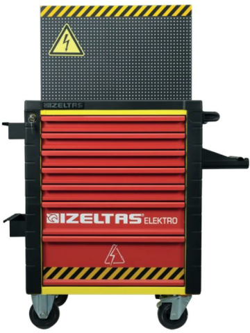 İzeltaş ELEKTRO TAKIM DOLABI KIRMIZI SARI 7 ÇEKMECE (DOLU 93) 13000005548