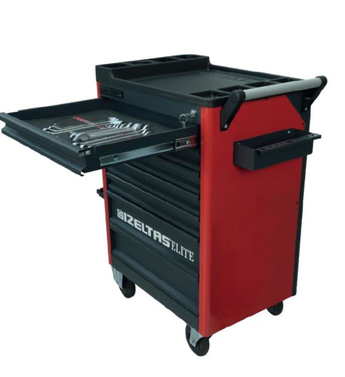 İzeltaş ELITE SERİ TAKIM DOLABI 7 ÇEKMECE KIRMIZI SİYAH (DOLU 139) 13000005572