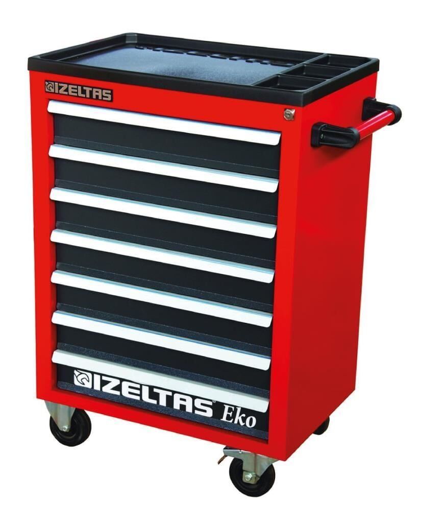 İzeltaş EKO SERİSİ TAKIM DOLABI 7 ÇEKMECELİ KIRMIZI GÖVDE - GRİ ÇEKMECE 8243321007
