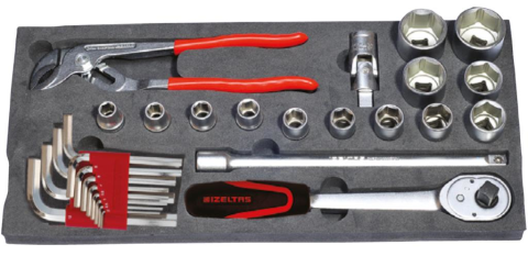 İzeltaş MEKANİKÇİ TAKIM ÇANTASI 5 GÖZLÜ 62 PARÇA 8420005063