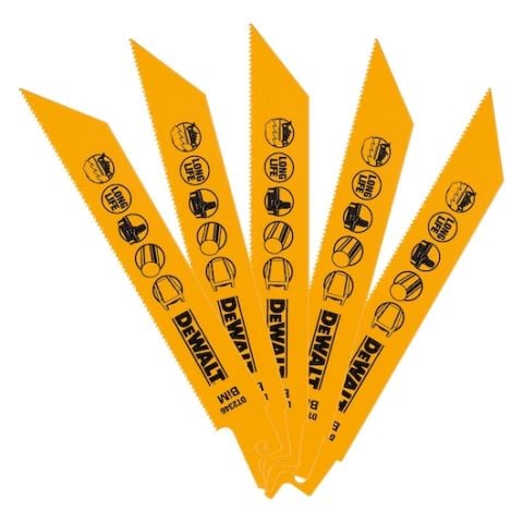 DEWALT DT2346 152mm 1.4mm DİŞ 3mm KESİM 5'Lİ Bİ-METAL METAL KESİM TİLKİ KUYRUĞU TESTERE