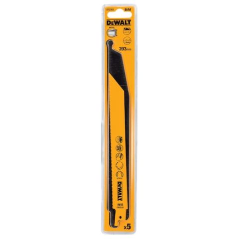 DEWALT DT2353 203mm 1.8mm DİŞ 3-8mm KESİM 5'Lİ Bİ-METAL METAL HIZLI KESİM TİLKİ KUYRUĞU TESTERE
