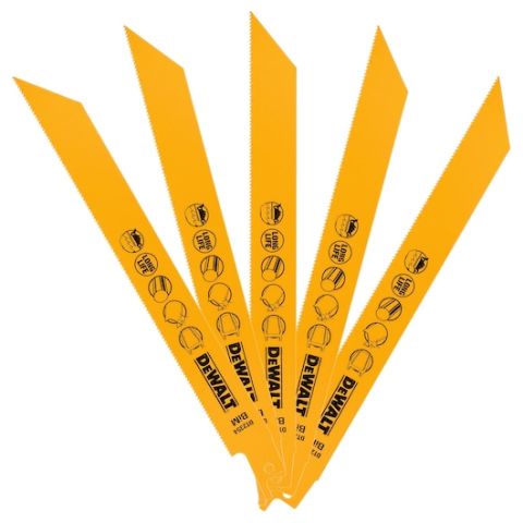 DEWALT DT2354 203mm 1.4mm DİŞ 3mm KESİM 5'Lİ Bİ-METAL METAL KESİM TİLKİ KUYRUĞU TESTERE