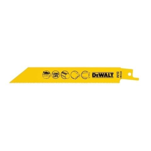 DEWALT DT2361 152mm 1.8mm DİŞ 3-8mm KESİM 5'Lİ Bİ-METAL METAL HIZLI KESİM TİLKİ KUYRUĞU TESTERE