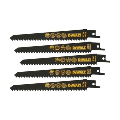 DEWALT DT2362 152mm 4.2mm DİŞ 5'Lİ AHŞAP-PLASTİK HIZLI KESİM HCS TİLKİ KUYRUĞU TESTERE