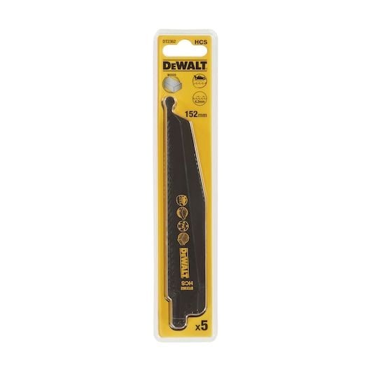 DEWALT DT2362 152mm 4.2mm DİŞ 5'Lİ AHŞAP-PLASTİK HIZLI KESİM HCS TİLKİ KUYRUĞU TESTERE