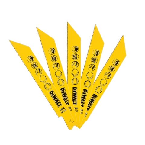 DEWALT DT2384 152mm 1.4mm DİŞ 3mm KESİM 5'Lİ Bİ-METAL METAL KESİM TİLKİ KUYRUĞU TESTERE