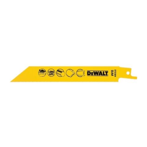 DEWALT DT2384 152mm 1.4mm DİŞ 3mm KESİM 5'Lİ Bİ-METAL METAL KESİM TİLKİ KUYRUĞU TESTERE