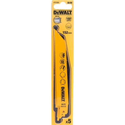 DEWALT DT2384 152mm 1.4mm DİŞ 3mm KESİM 5'Lİ Bİ-METAL METAL KESİM TİLKİ KUYRUĞU TESTERE