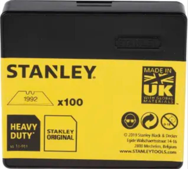 STANLEY 1-11-921 M.BIÇAĞI YEDEĞİ 62 X 19 MM 100 LÜ PAKET