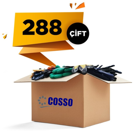 Cosso Cs-Pk7 Eko Poly. Kırmızı - Nitril No:10 1 Koli (288 Çift)