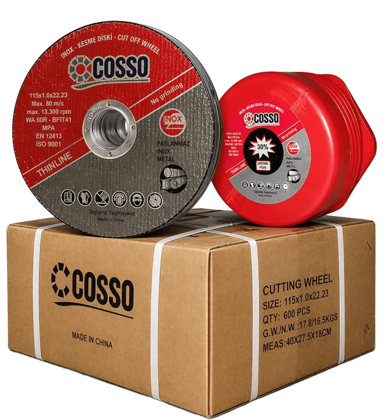 Cosso Inox Kesici Taş 115 x 1.0 x 22.23 600'lü Koli