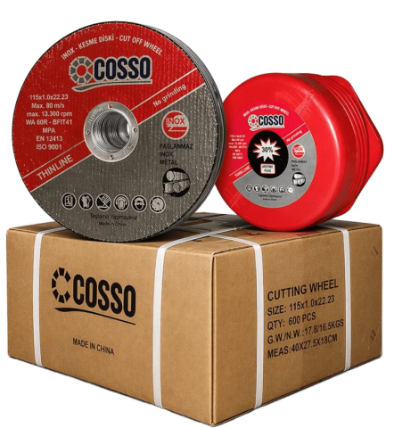Cosso Inox Kesici Taş 115 x 1.0 x 22.23 600'lü Koli