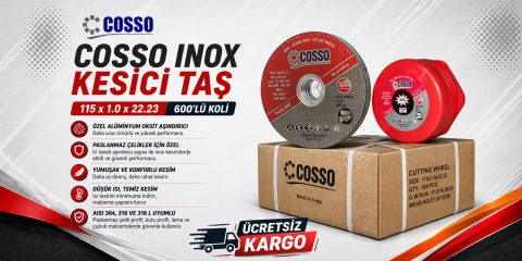 Cosso Inox Kesici Taş 115 x 1.0 x 22.23 600'lü Koli