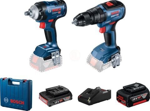 Bosch GDS 18V-400 + GSB 18V-50 + 18 v 1 x 5,0 Ah + 1 x 2,0 Ah Akülü Set