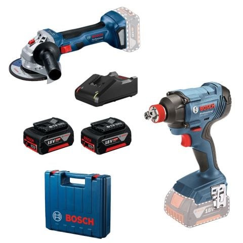 Bosch GDX 180-LI + GWS 180-LI + 18v 2x 4.0 Ah Akülü Set