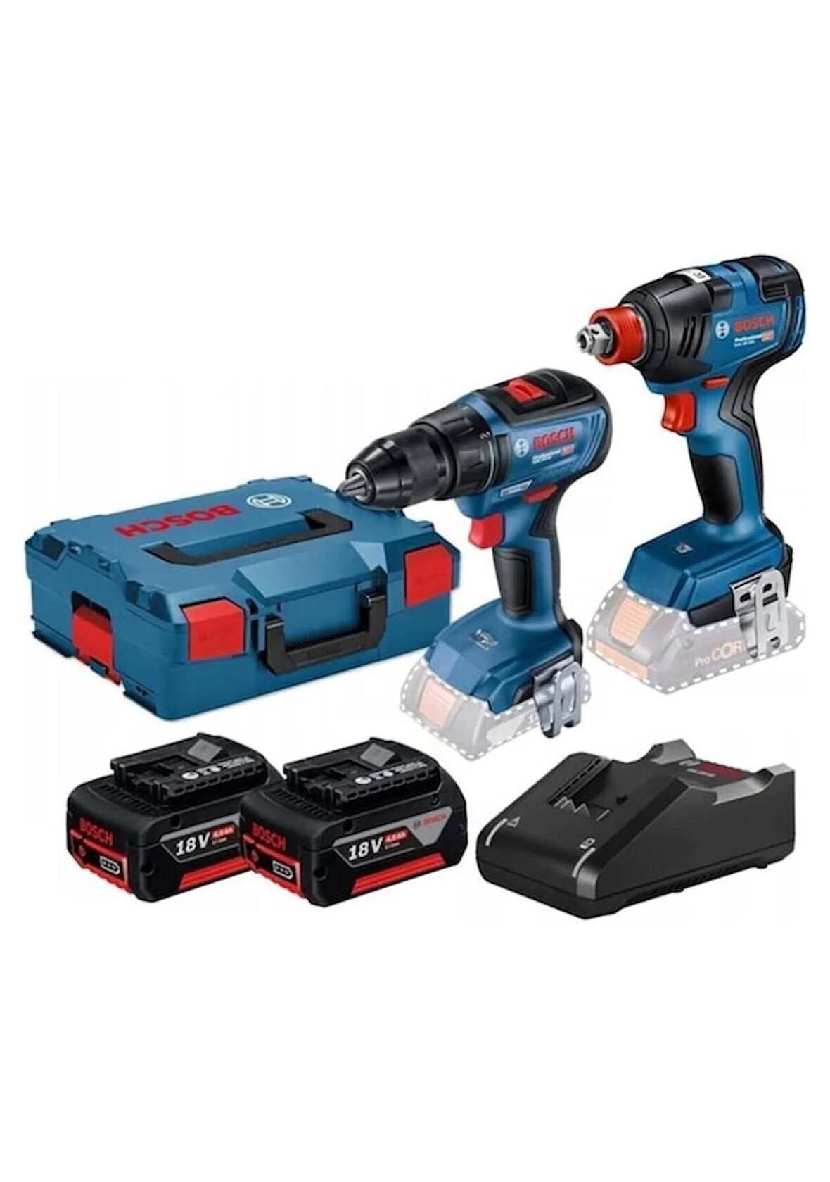 Bosch GDX 18V-200 + GSR 18V-50 + 2 x 4.0 Ah Akülü Set