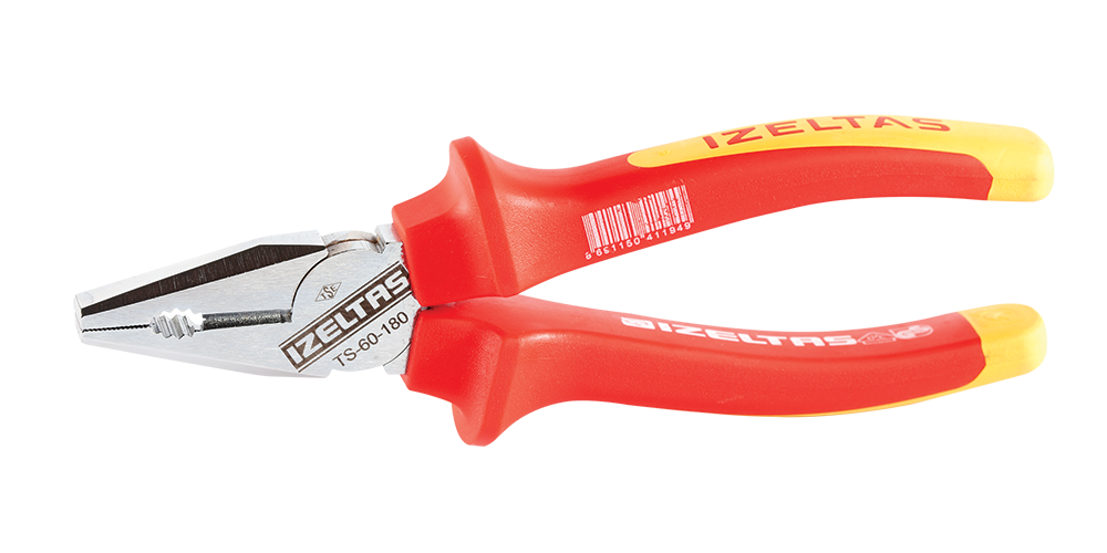İzeltaş 1000V İZOLELİ ELEKTRİKÇİ KOMBİNE PENSE 160 MM  3020126160