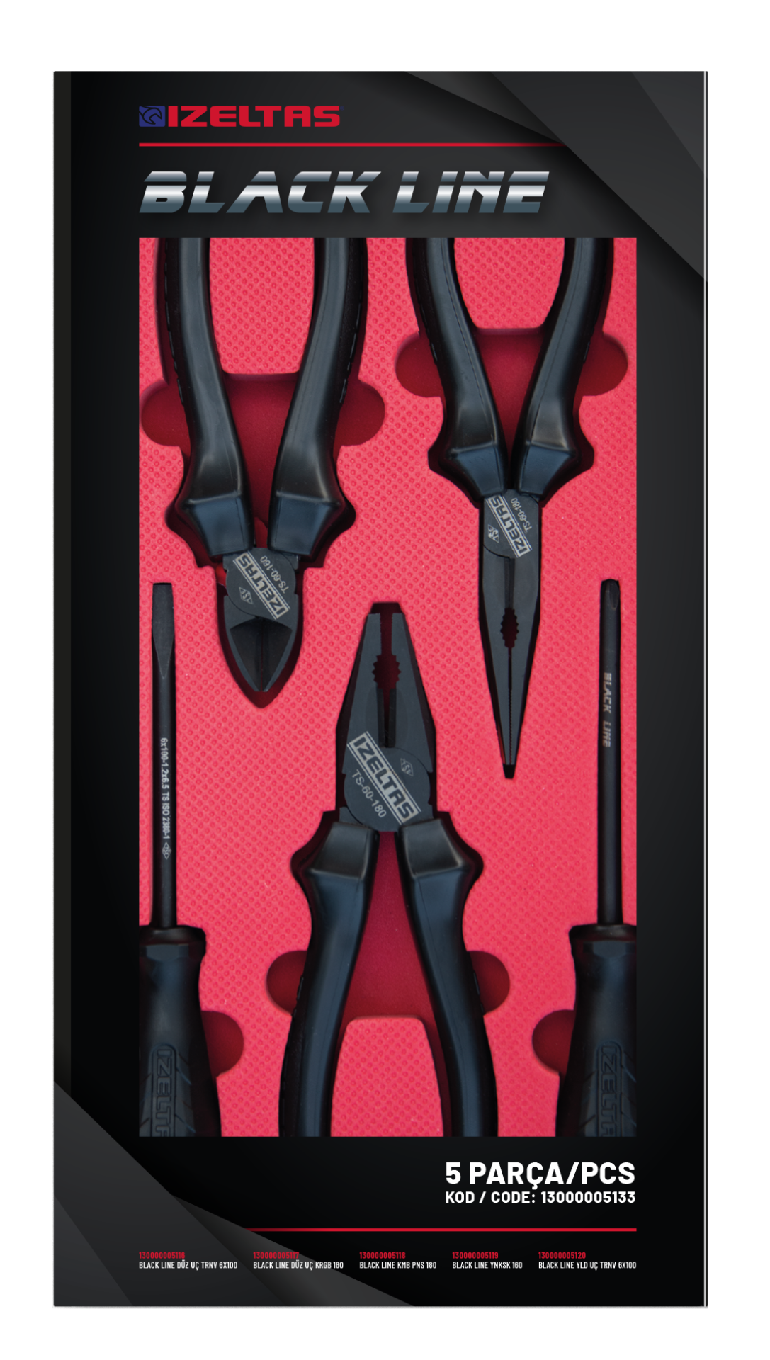 İzeltaş BLACK LİNE SET 5 PARÇA 13000005133