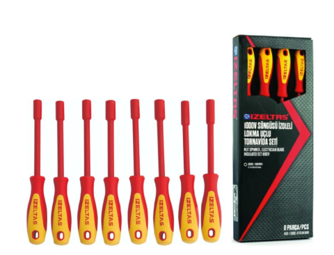 İzeltaş 1000V SÜNGÜSÜ İZOLELİ LOKMA UÇLU TORNAVİDA SETİ 8 PARÇA 4773008108