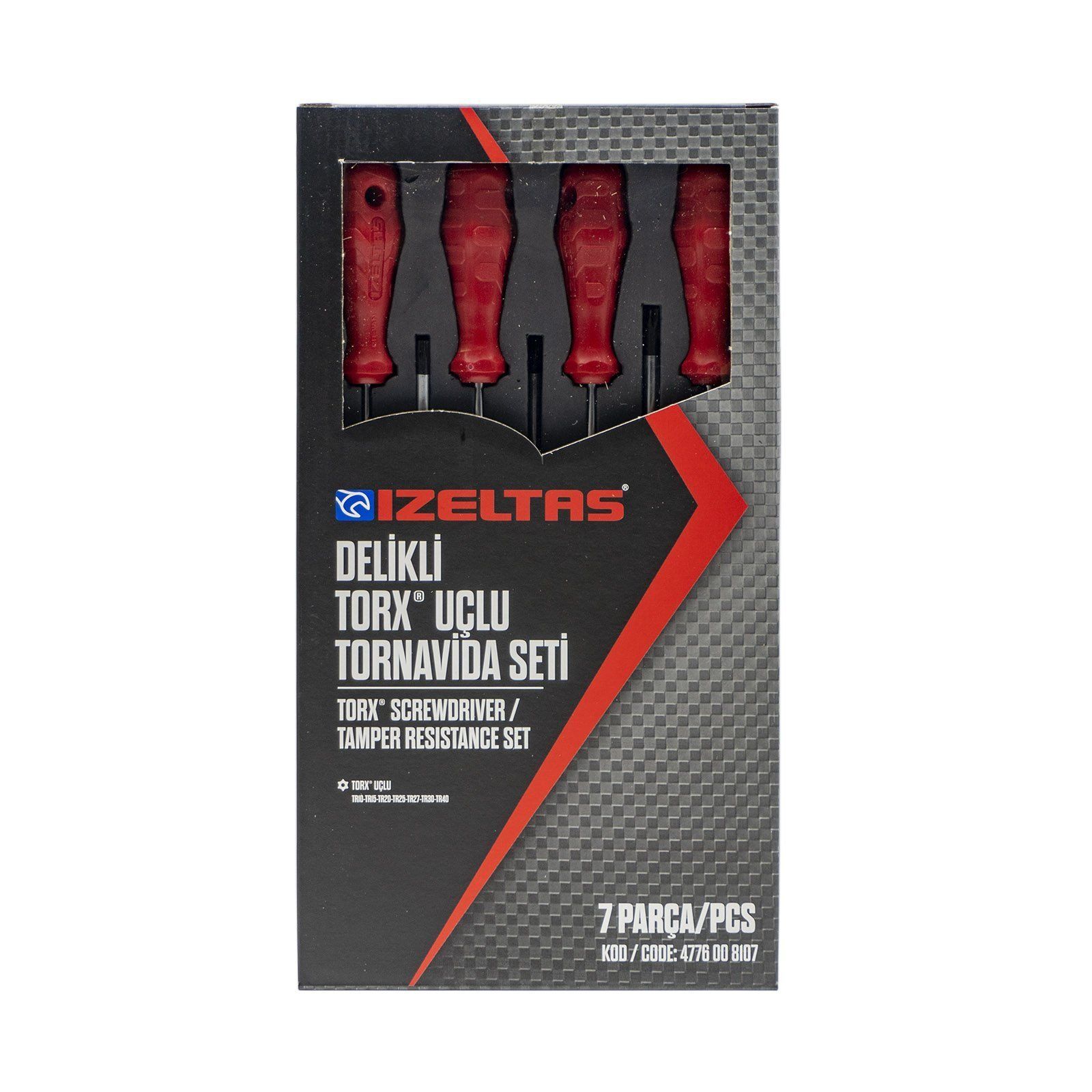 İzeltaş DELİKLİ TORX UÇLU TORNAVİDA SETİ 7 PARÇA 4776008107