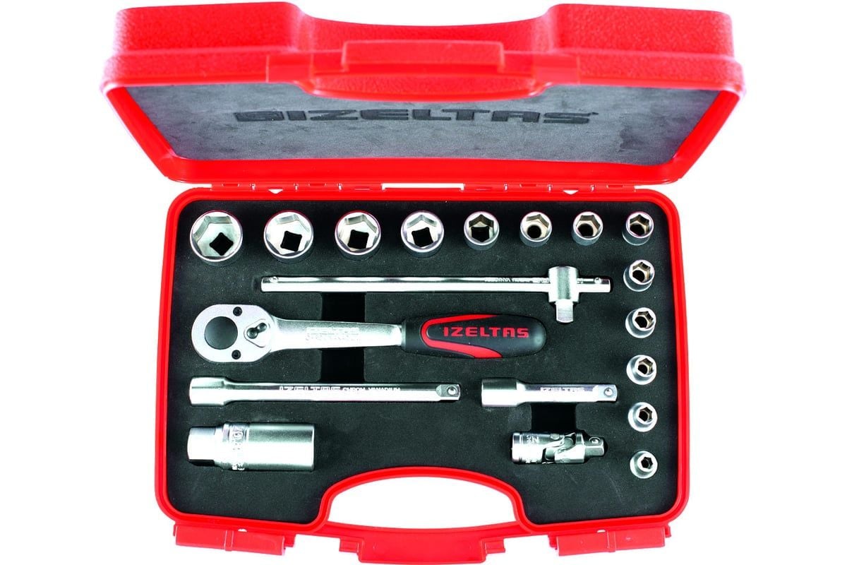 İzeltaş 3/8'' ALTI KÖŞE LOKMA TAKIMI 19 PARÇA 1110006019