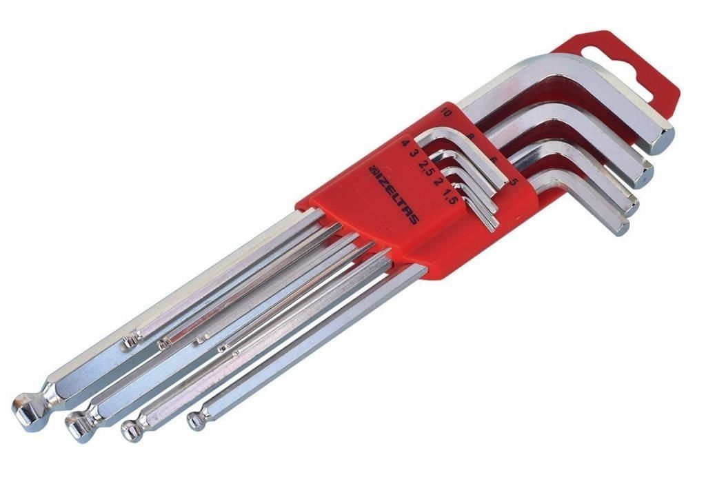 İzeltaş YUVARLAK BAŞLI ALLEN ANAHTAR TAKIMI ALTI KÖŞE UZUN BOY 9 PARÇA 4906003109