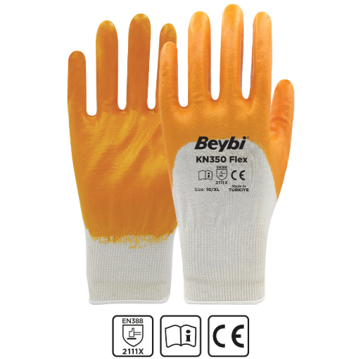 Beybi KN350 FLEX Pamuklu Nitril Eldiven No:9 288 Çift (1 koli)
