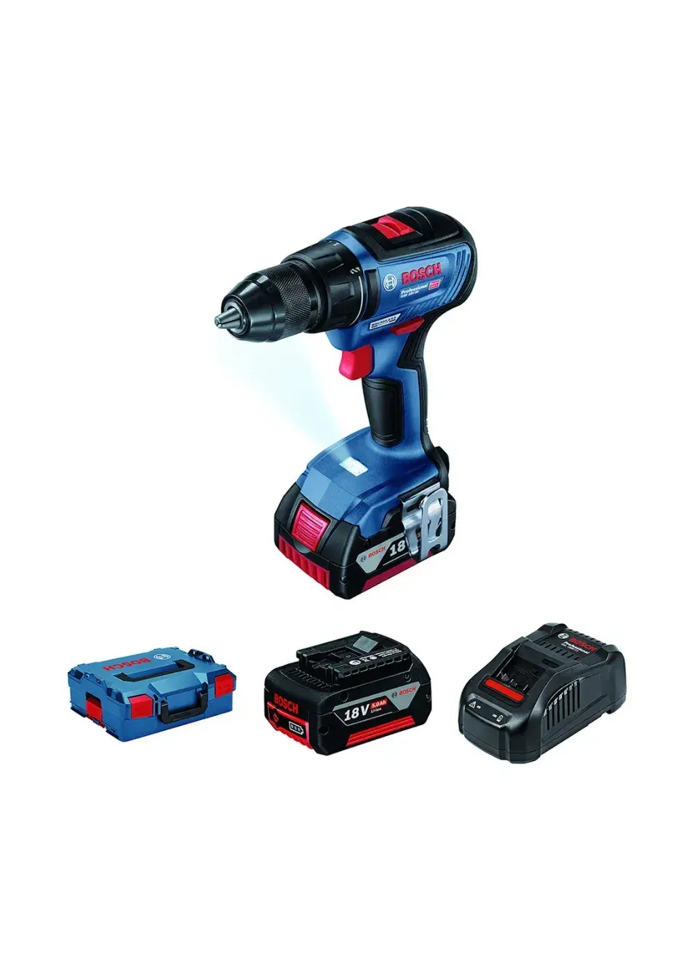 BOSCH GSR 18V-50 Çift Akülü 5 Ah Vidalama Makinesi 06019H5001